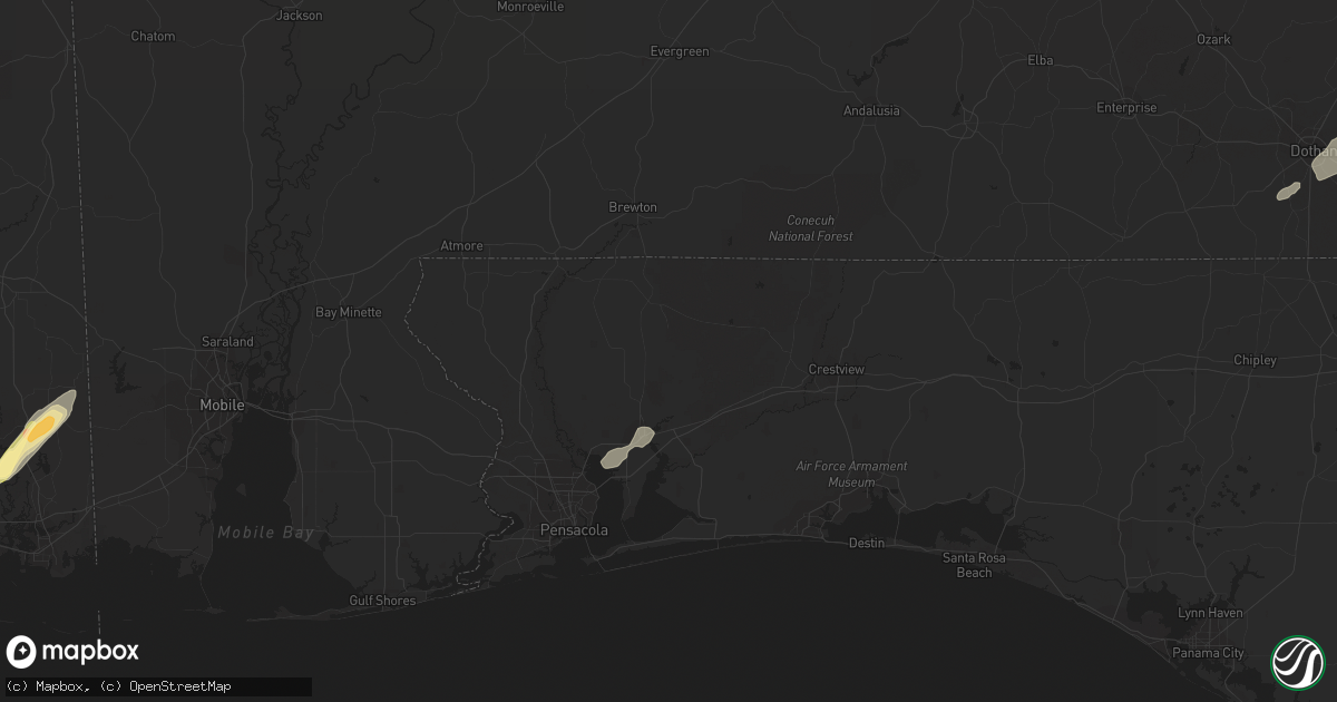 Hail map in Milton, FL on February 23, 2016