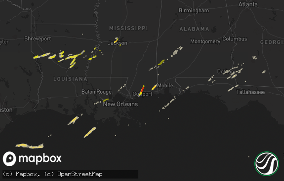 Hail map preview on 02-23-2016