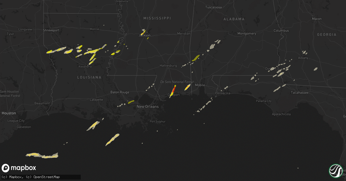 Hail map on February 23, 2016