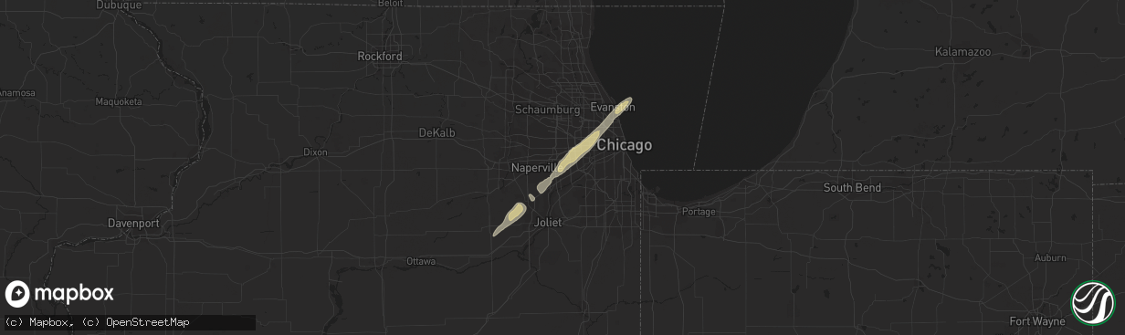 Hail map in Broadview, IL on February 23, 2017