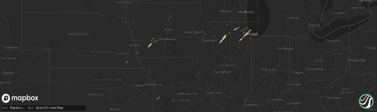 Hail map in Illinois on February 23, 2017