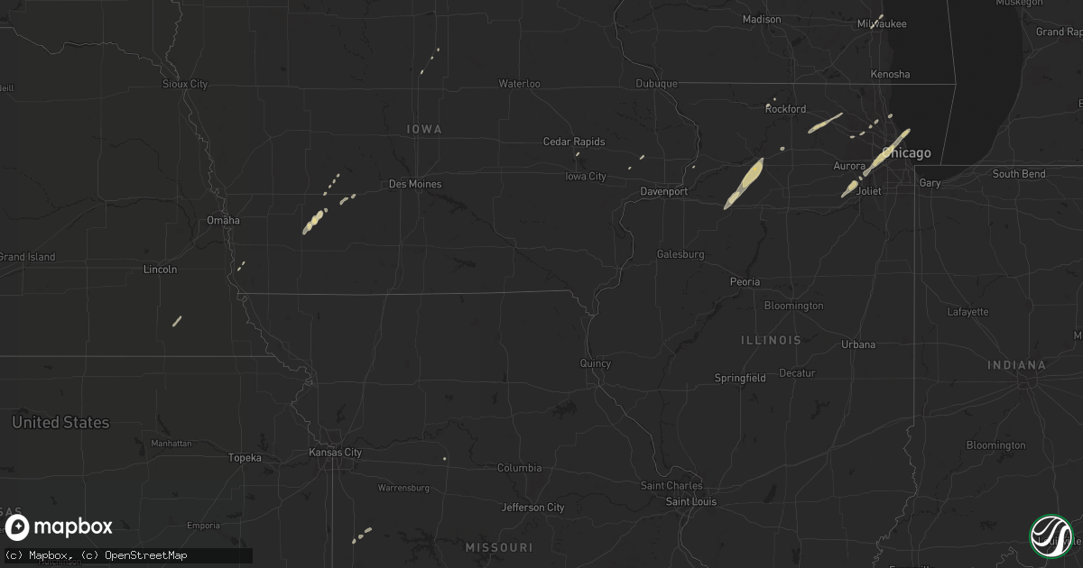 Hail map in Illinois on February 23, 2017