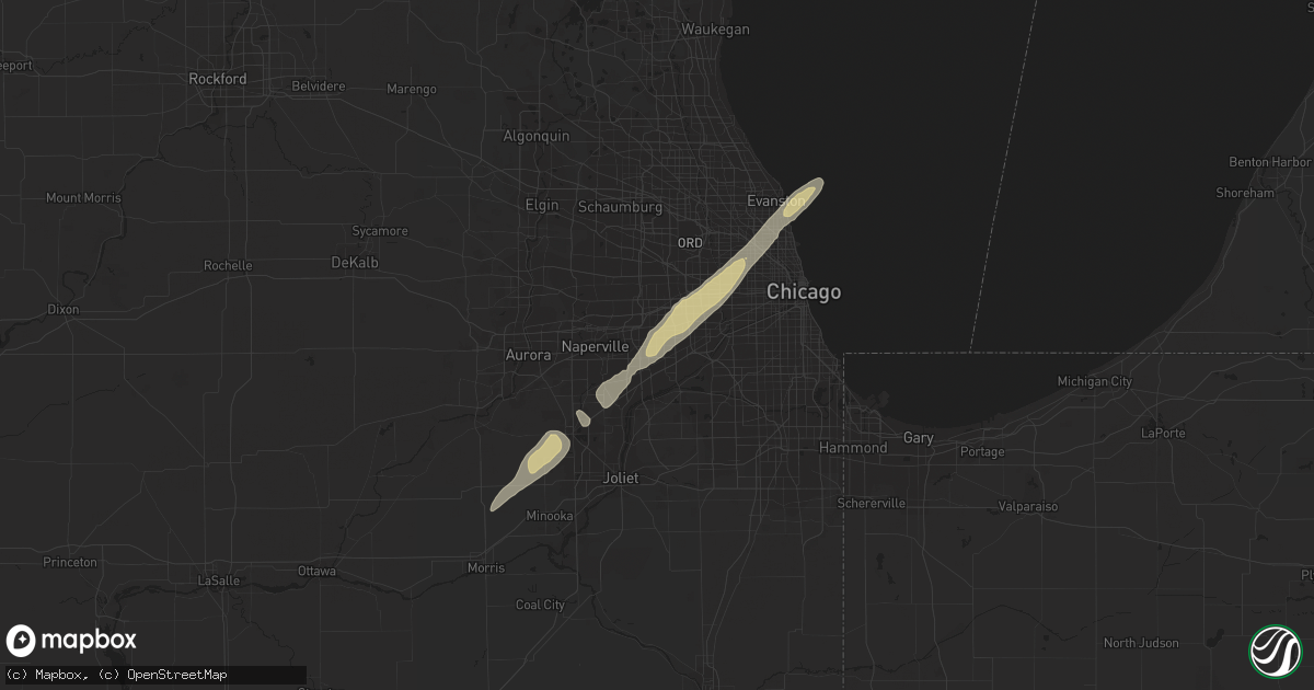 Hail map in Oak Park, IL on February 23, 2017