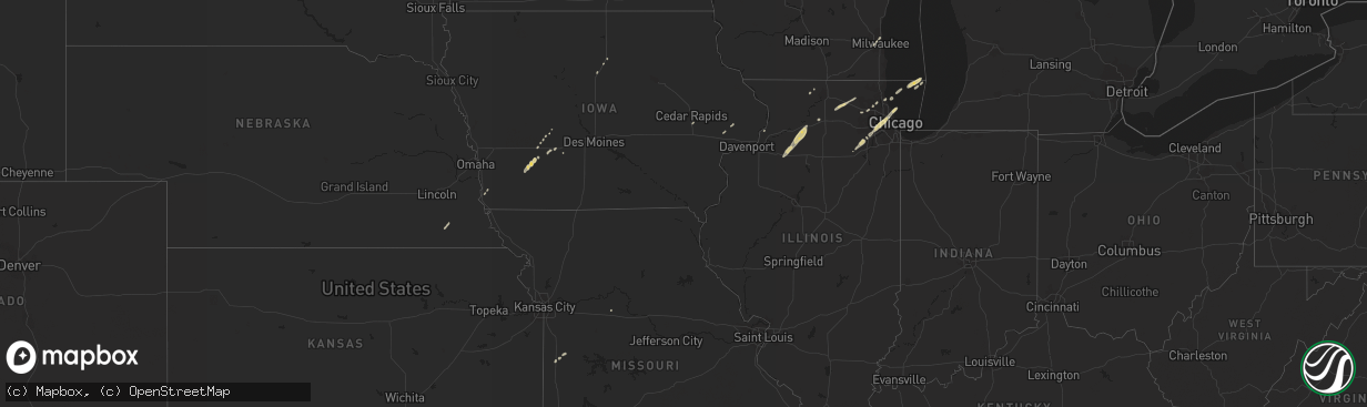 Hail map on February 23, 2017