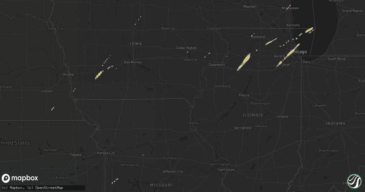 Hail map on February 23, 2017