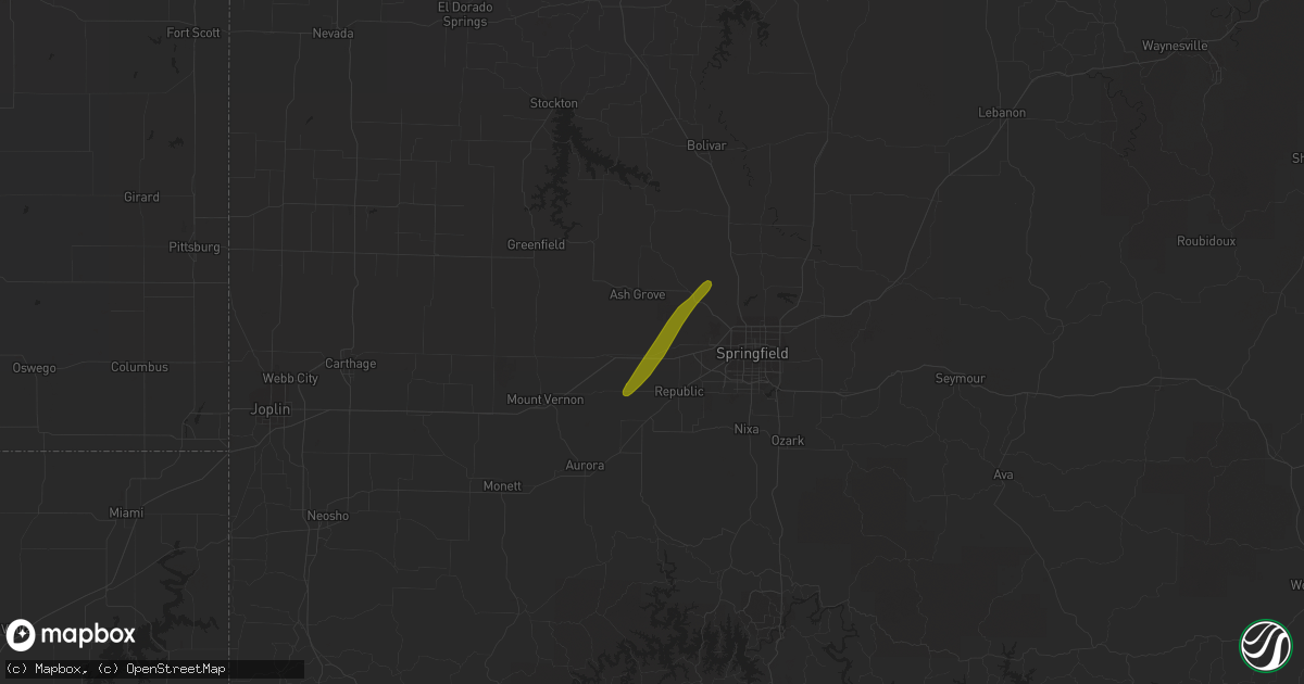 Hail map in Bois D Arc, MO on February 23, 2019