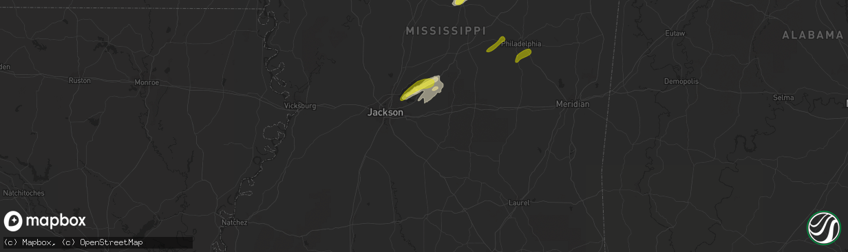 Hail map in Brandon, MS on February 23, 2019