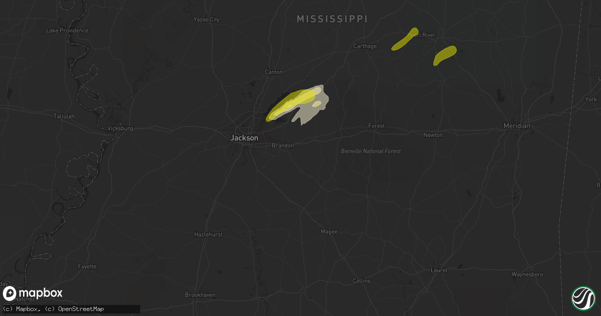 Hail map in Brandon, MS on February 23, 2019