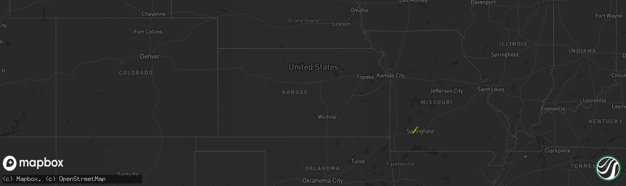 Hail map in Kansas on February 23, 2019