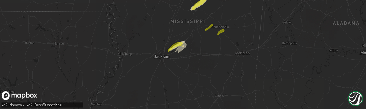 Hail map in Pelahatchie, MS on February 23, 2019