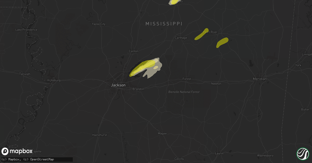 Hail map in Pelahatchie, MS on February 23, 2019