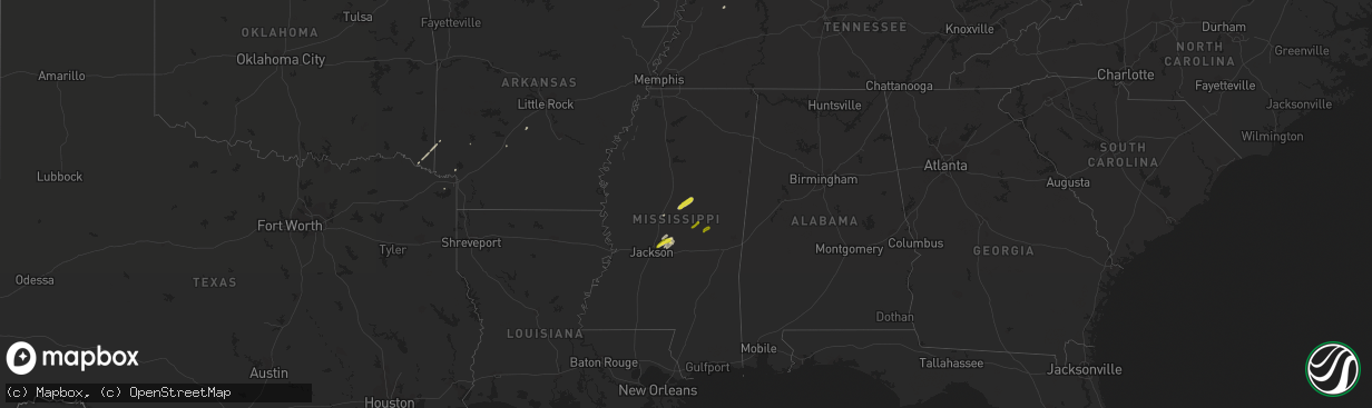 Hail map on February 23, 2019