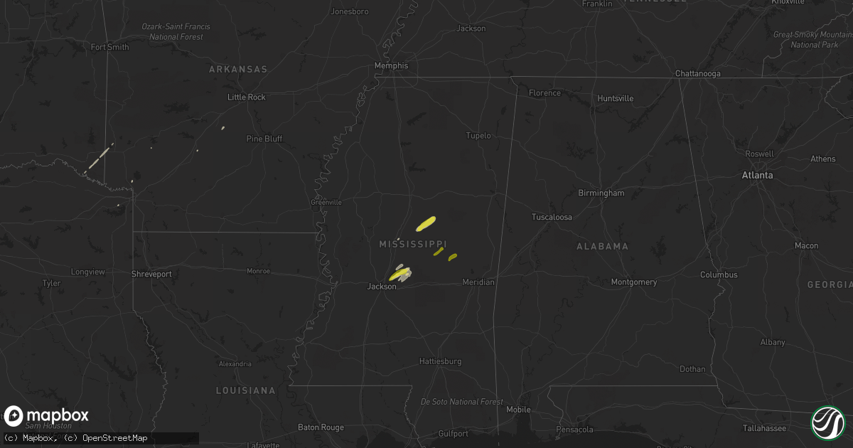 Hail map on February 23, 2019