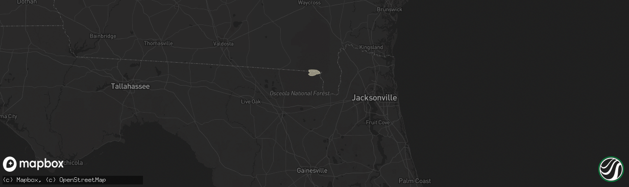 Hail map in Sanderson, FL on February 23, 2024