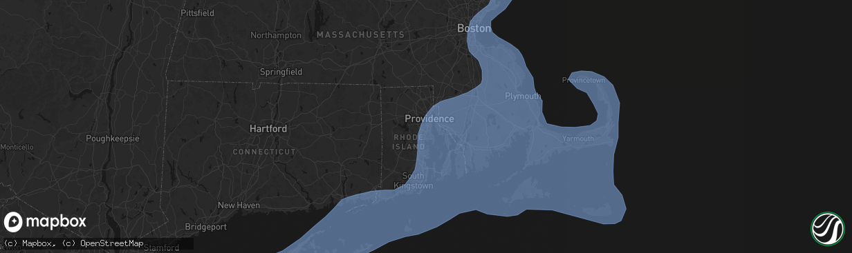 Hail map in Cranston, RI on February 23, 2026