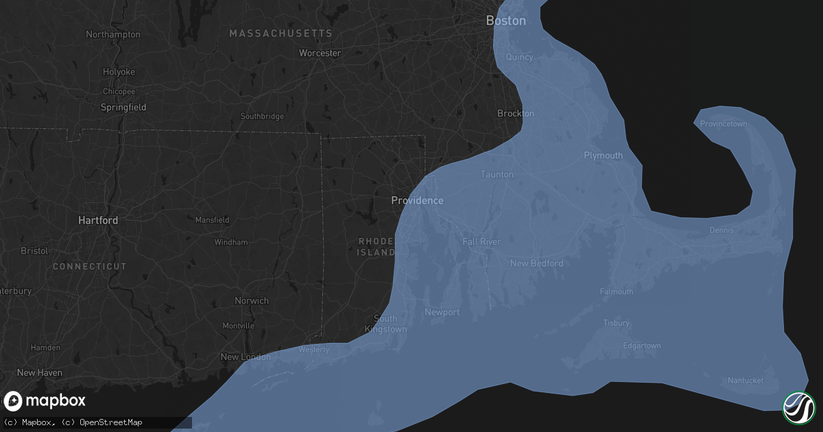 Hail map in Cranston, RI on February 23, 2026