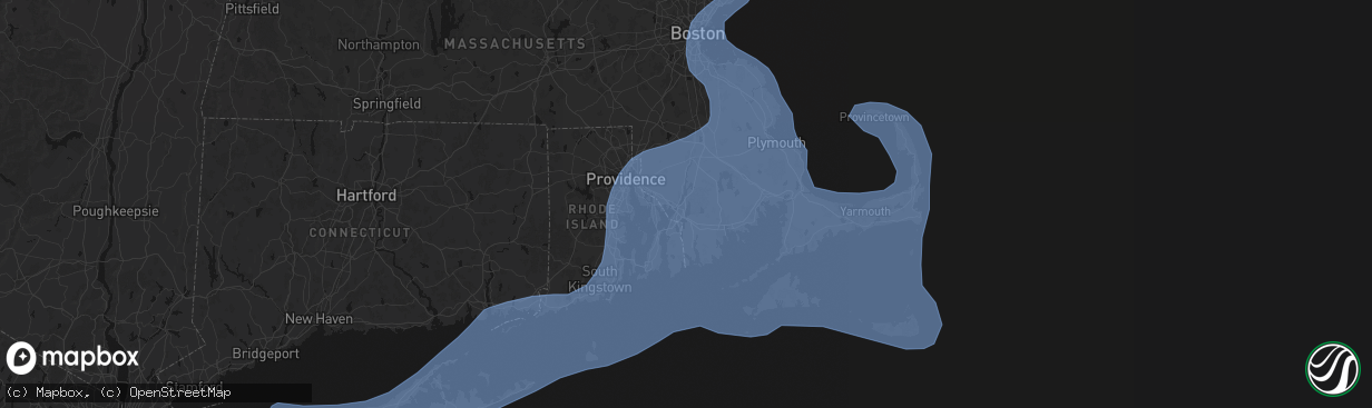 Hail map in Fall River, MA on February 23, 2026