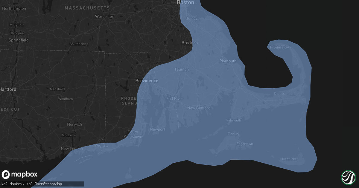 Hail map in Fall River, MA on February 23, 2026