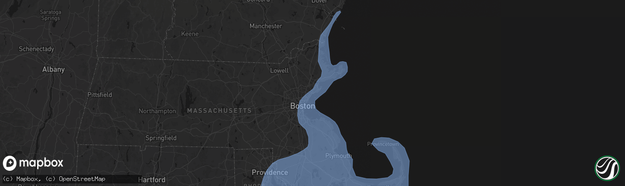 Hail map in Lynn, MA on February 23, 2026