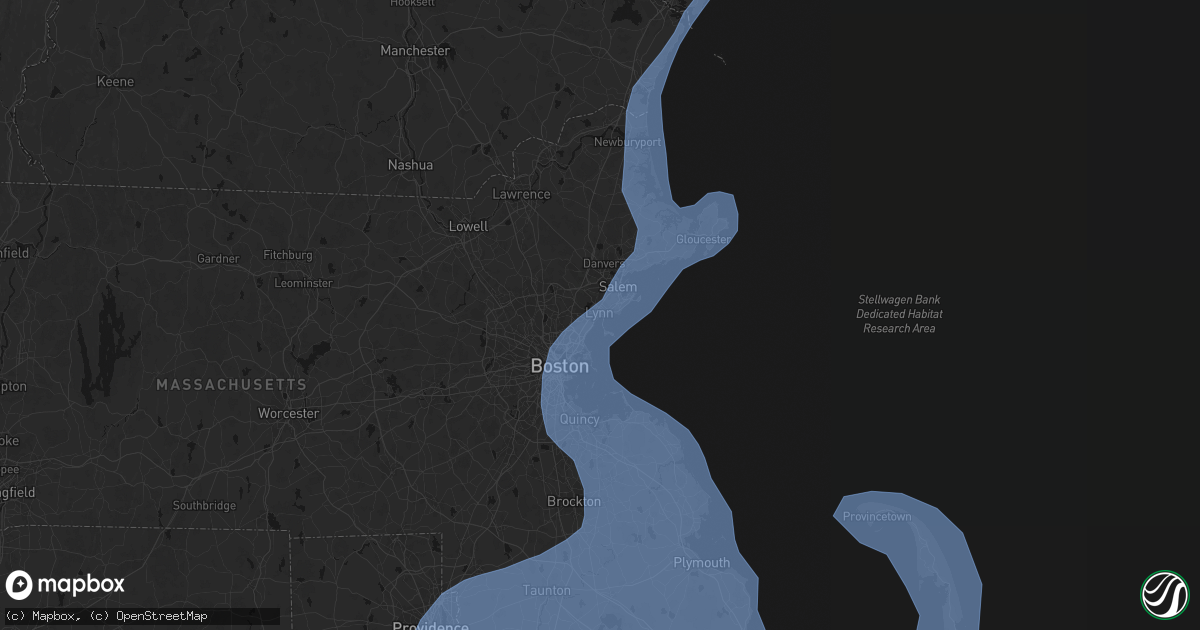 Hail map in Lynn, MA on February 23, 2026