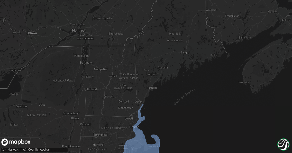 Hail map in Maine on February 23, 2026