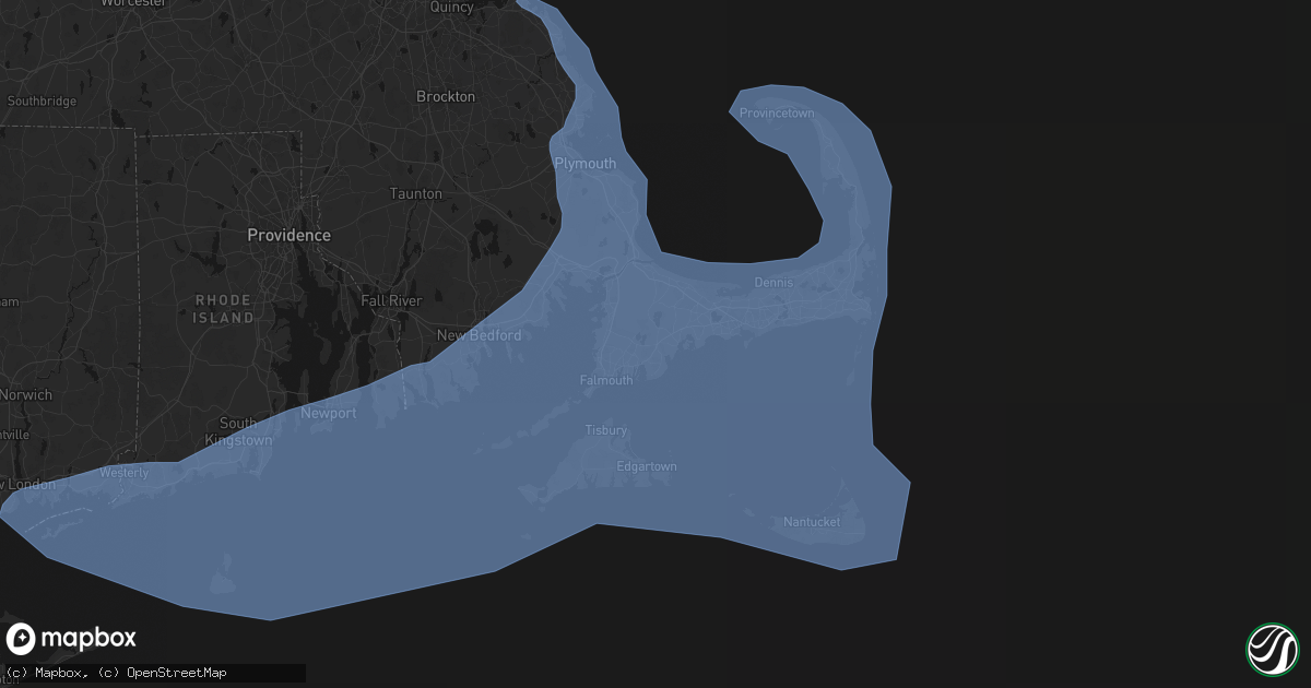 Hail map in Mashpee, MA on February 23, 2026