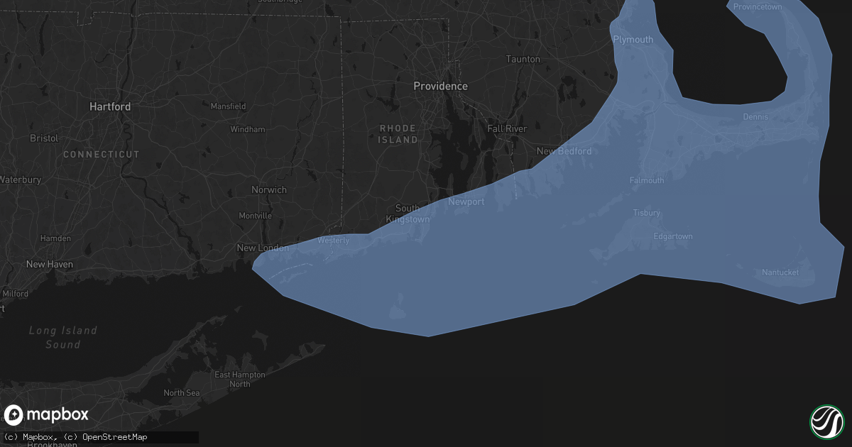 Hail map in Narragansett, RI on February 23, 2026