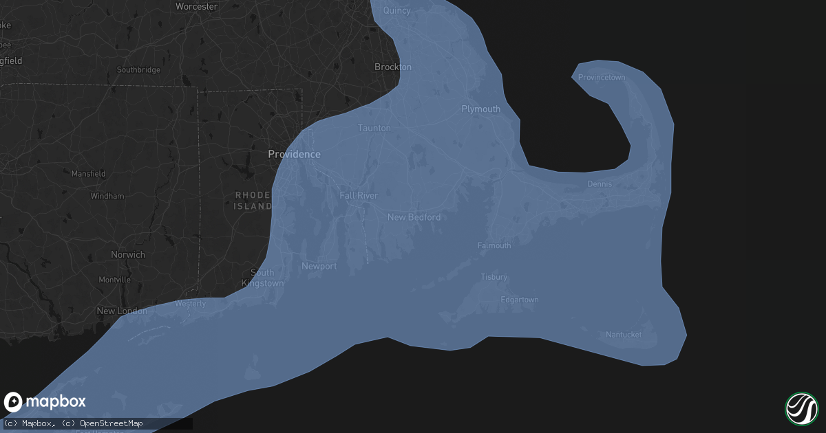 Hail map in New Bedford, MA on February 23, 2026