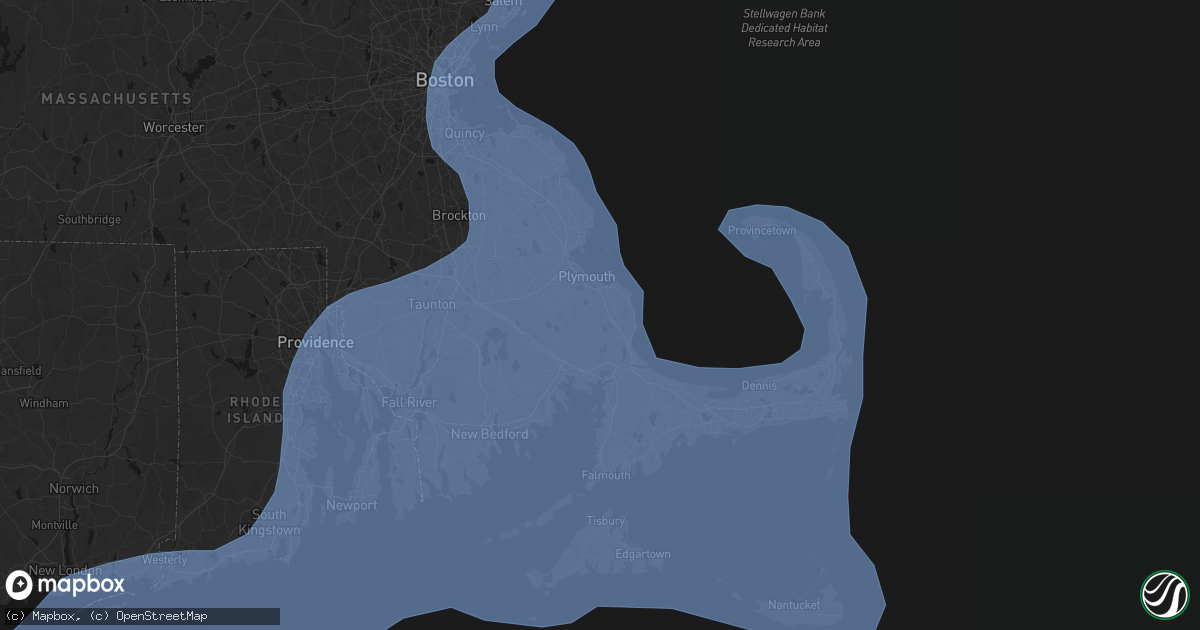 Hail map in Plymouth, MA on February 23, 2026