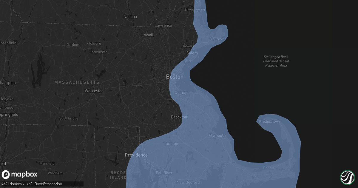 Hail map in Quincy, MA on February 23, 2026