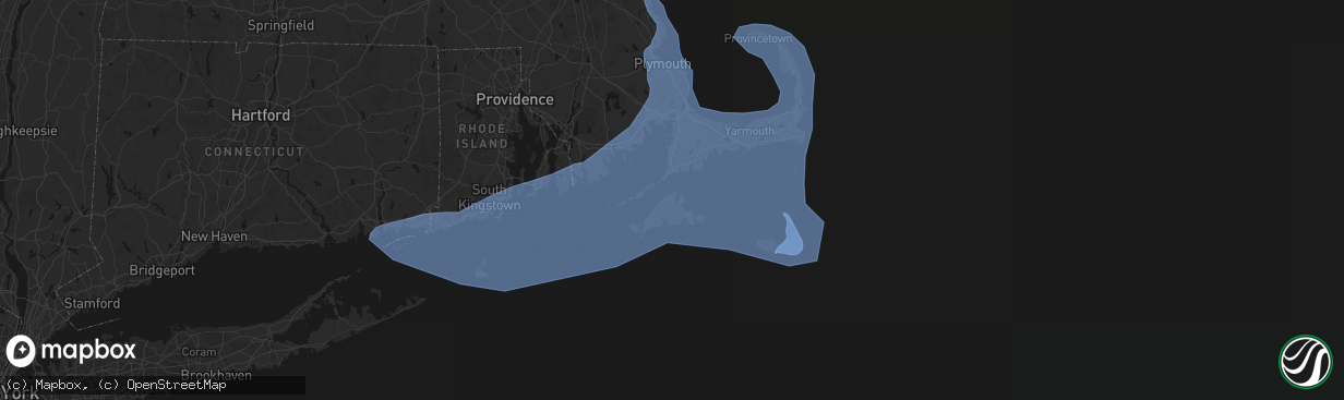 Hail map in Vineyard Haven, MA on February 23, 2026