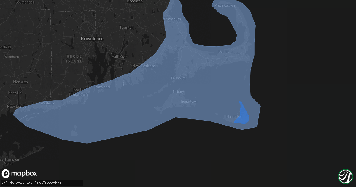 Hail map in Vineyard Haven, MA on February 23, 2026