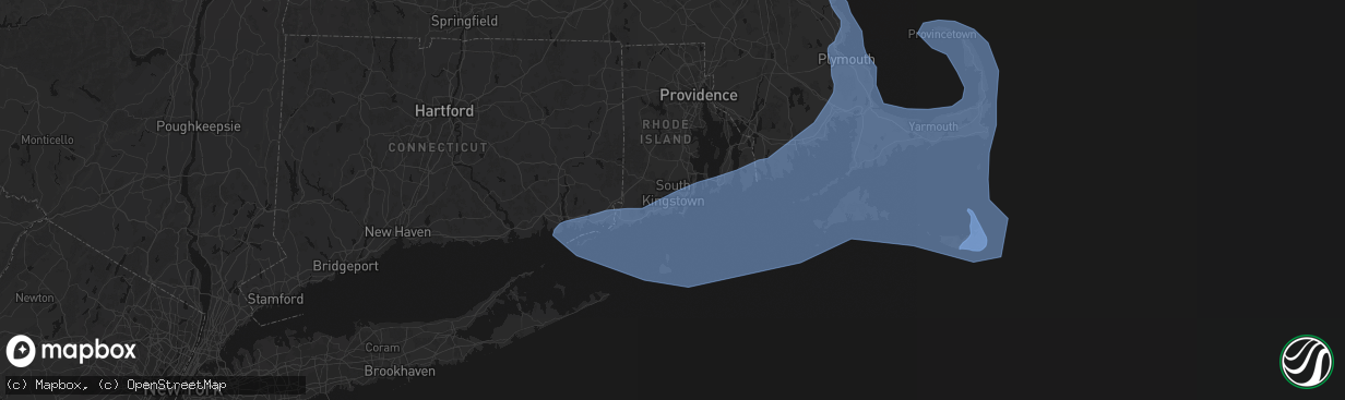 Hail map in Wakefield, RI on February 23, 2026