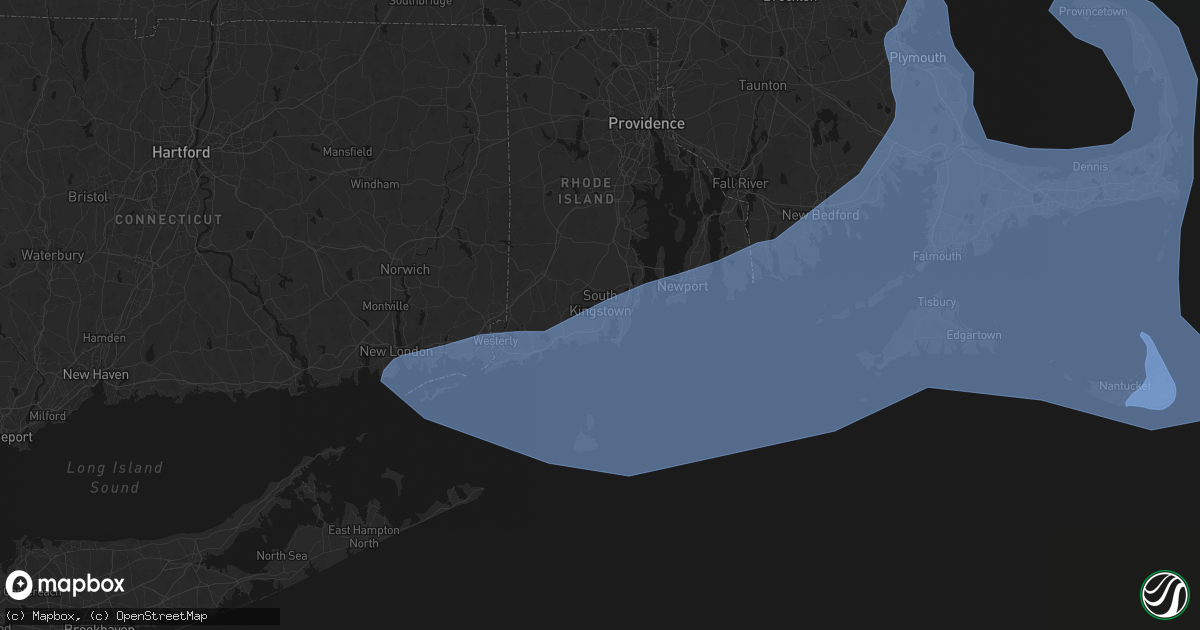 Hail map in Wakefield, RI on February 23, 2026
