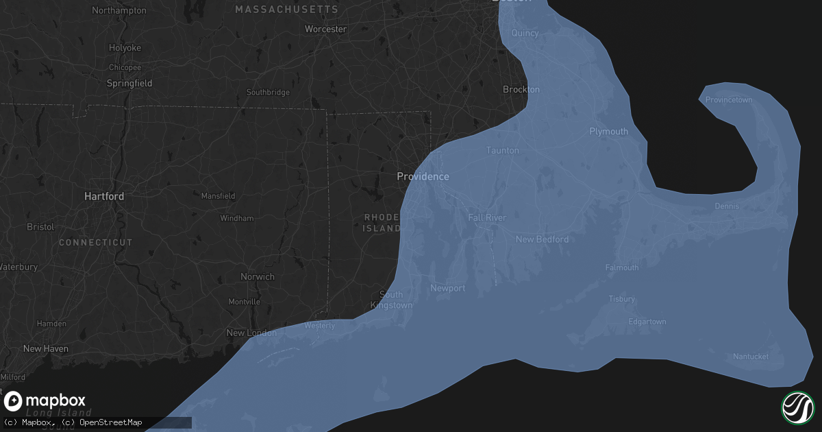Hail map in Warwick, RI on February 23, 2026