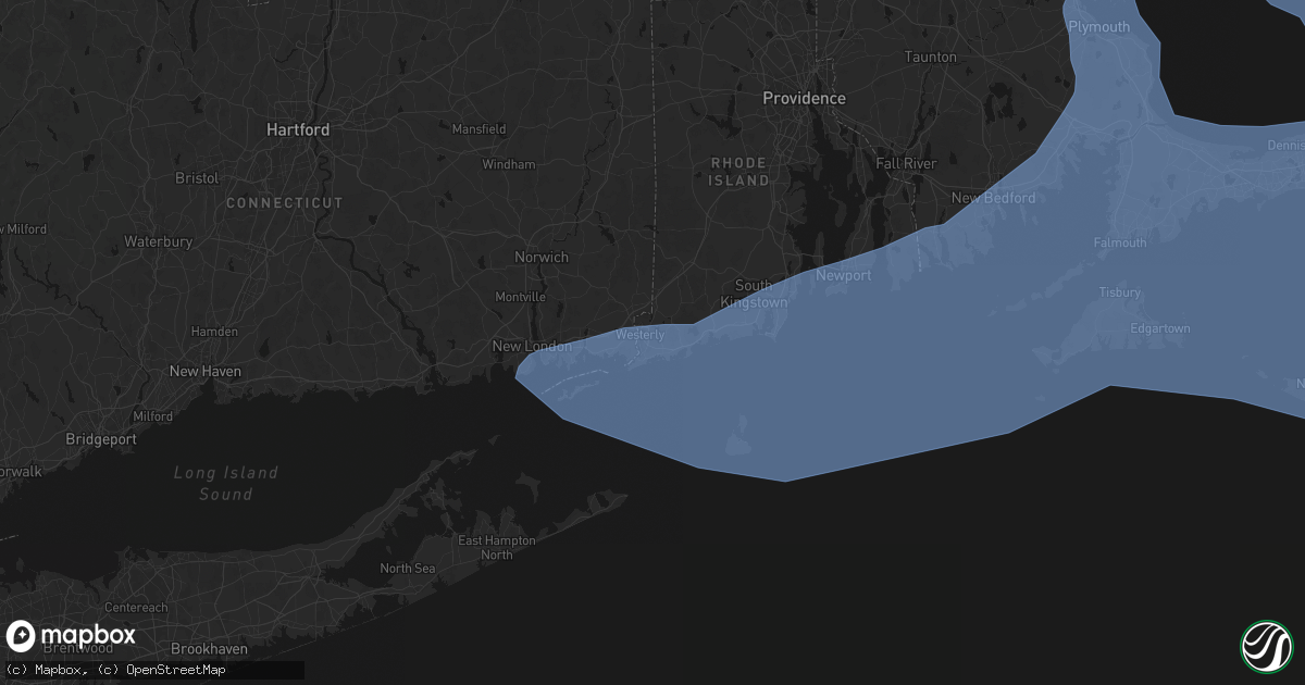 Hail map in Westerly, RI on February 23, 2026