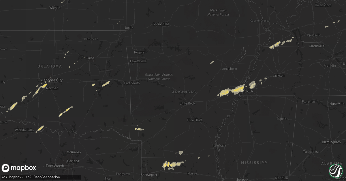Hail map in Oklahoma on February 24, 2011
