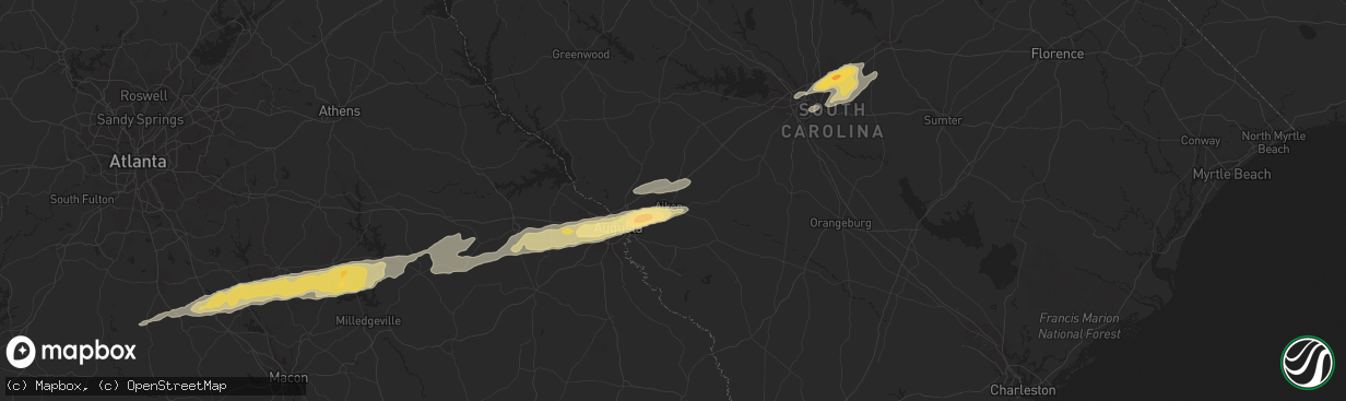 Hail map in Aiken, SC on February 24, 2012