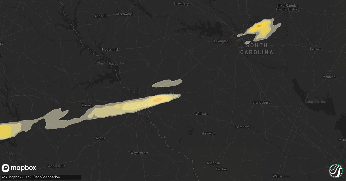 Hail map in Aiken, SC on February 24, 2012