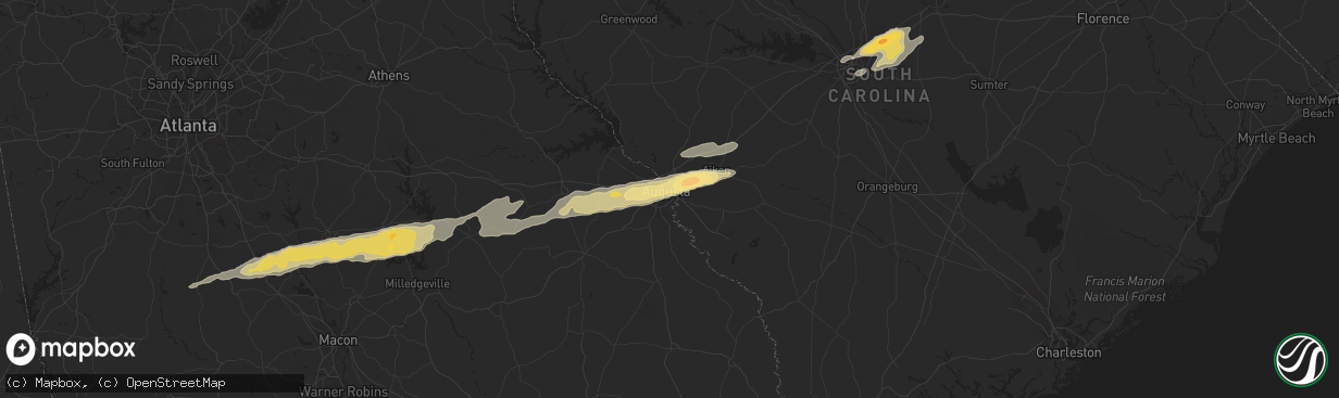 Hail map in Augusta, GA on February 24, 2012