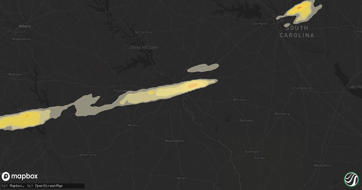 Hail map in Augusta, GA on February 24, 2012