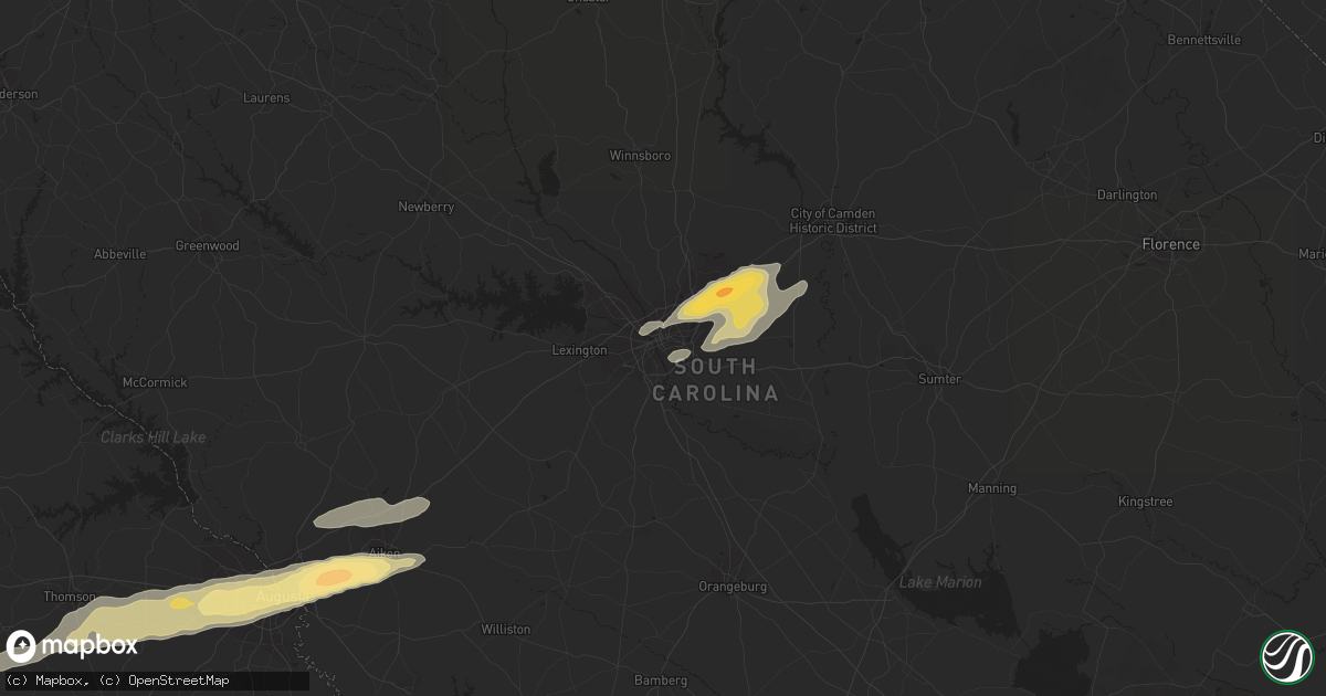 Hail map in Columbia, SC on February 24, 2012
