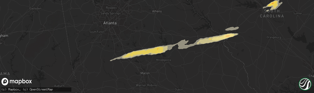 Hail map in Eatonton, GA on February 24, 2012