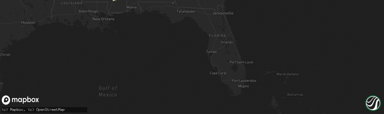 Hail map in Florida on February 24, 2012