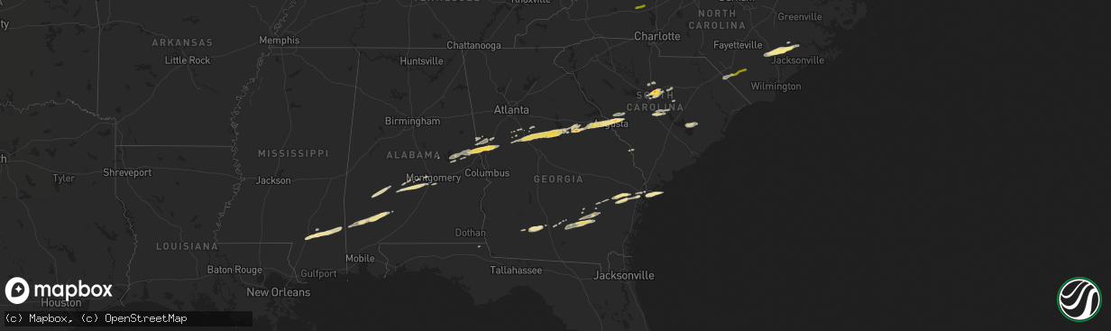 Hail map in Georgia on February 24, 2012