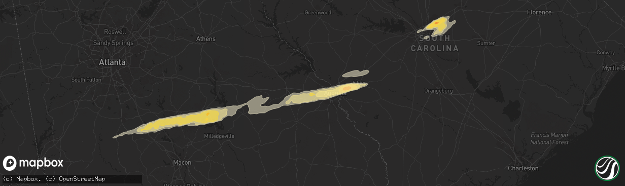 Hail map in Grovetown, GA on February 24, 2012