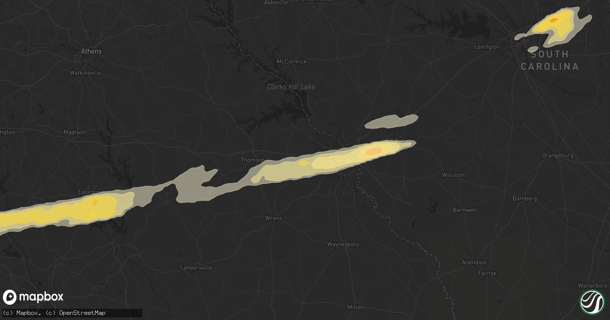 Hail map in Grovetown, GA on February 24, 2012