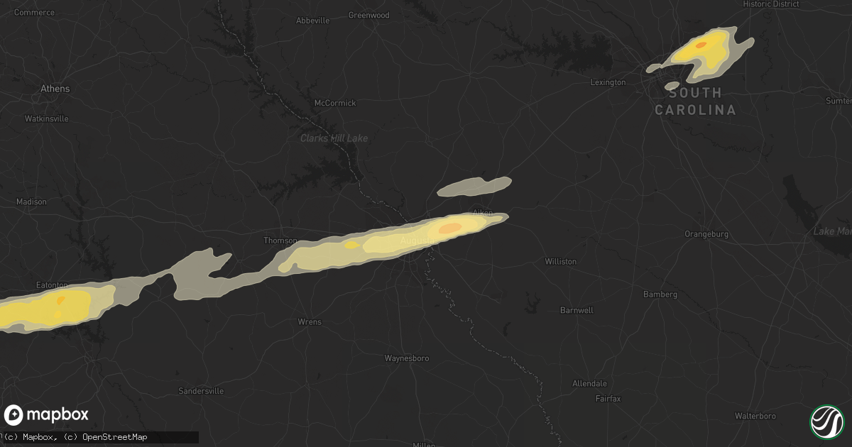 Hail map in North Augusta, SC on February 24, 2012