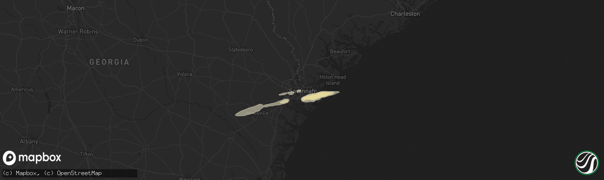 Hail map in Savannah, GA on February 24, 2012