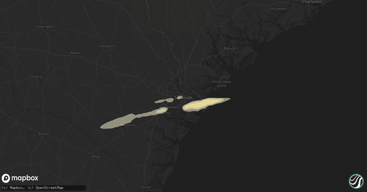 Hail map in Savannah, GA on February 24, 2012